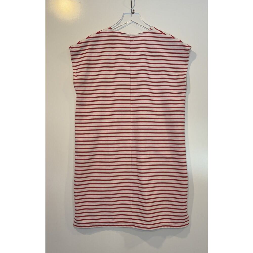 J Crew Red White Nautical Striped Cotton Blend‎ Tunic Dress Womens Medium - Picture 2 of 5